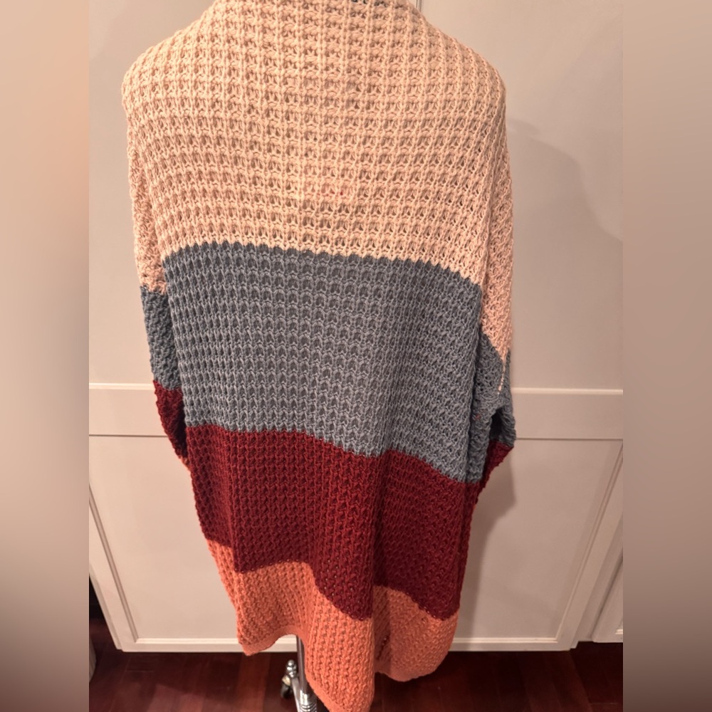 Colorblock Open Front Cardigan Sweater - Picture 3 of 5